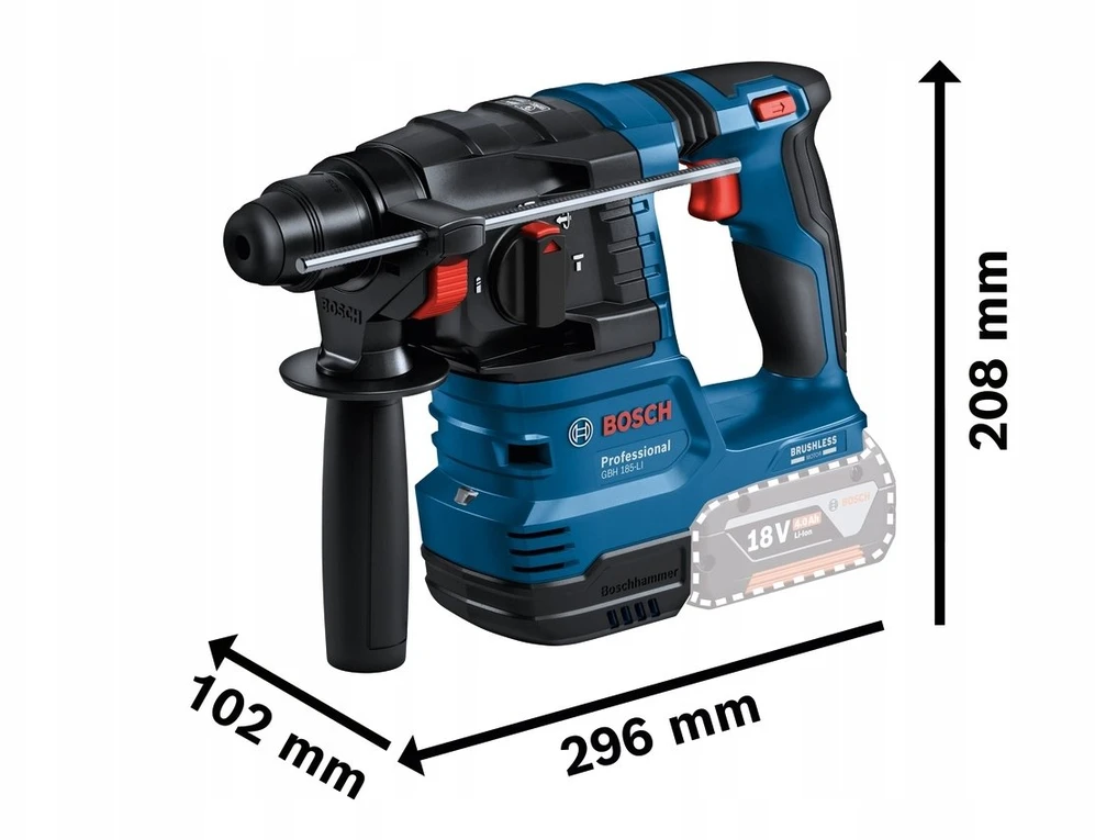 Rinkinys įrankių Bosch Rinkinys COMBI 18V GSR+GWS+GBH 2*4.0AH