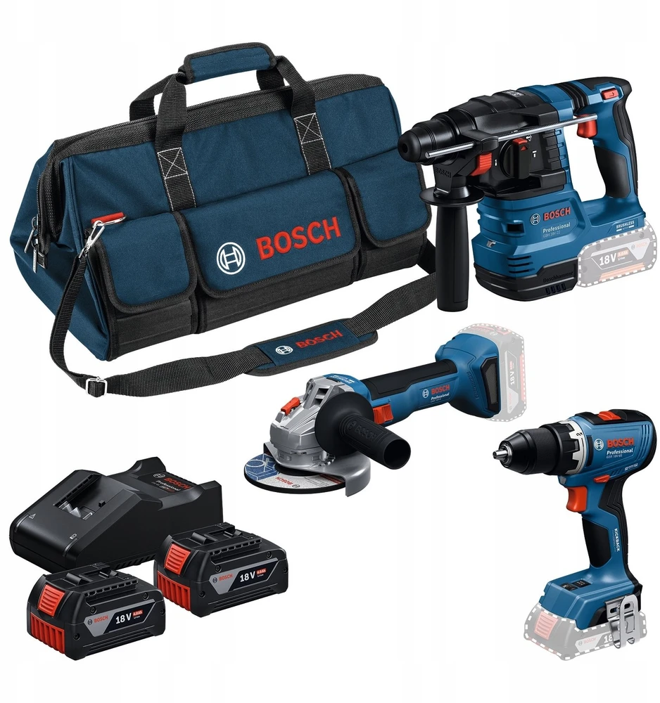Bosch 18V įrankių rinkinys su priedais