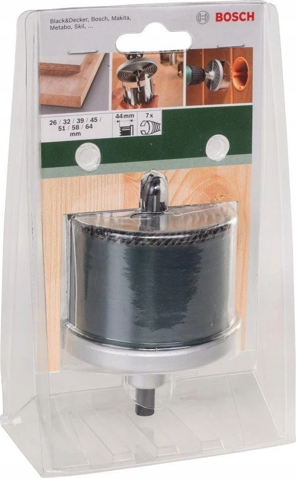 7 dalių gręžimo karūnėlių rinkinys Bosch 2609255636; 26-64 mm