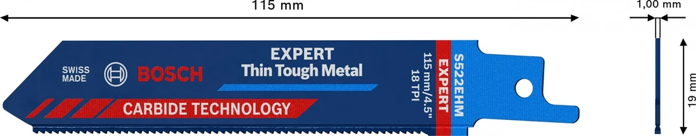 Bosch 1 Pjūklelis S522EHM Thin Tough Metal
