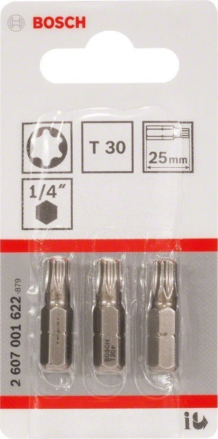 Bosch Torx antgalis T30, l=25mm 3 vnt, Extra Hart