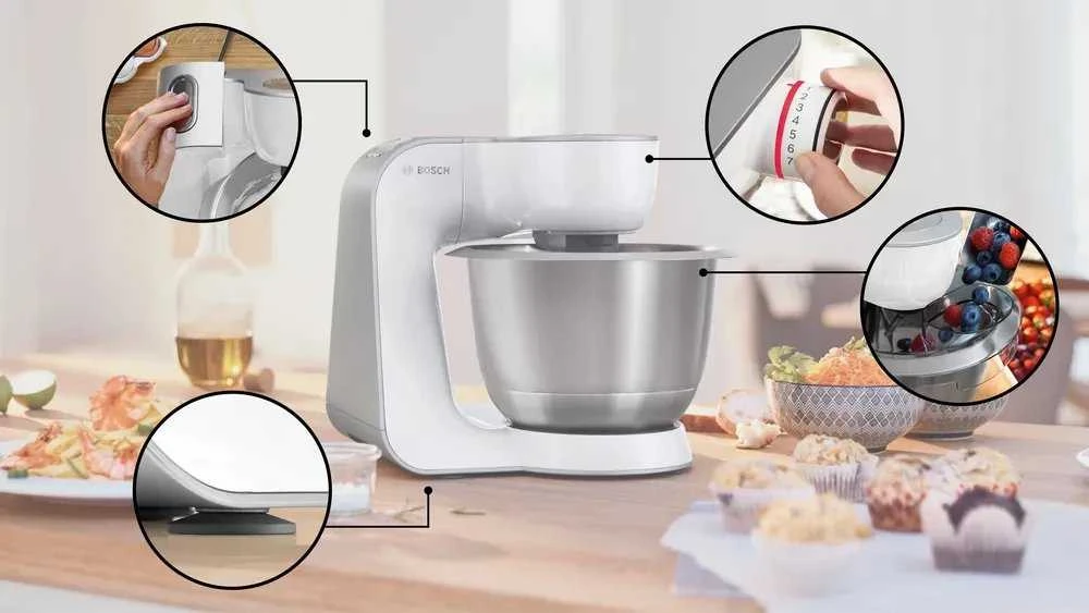 Virtuvinis kombainas Bosch | Kitchen Machine | MUM58200 | 1000 W | Greičių skaičius 7 | Bowl capacity 3.9 L | Baltas