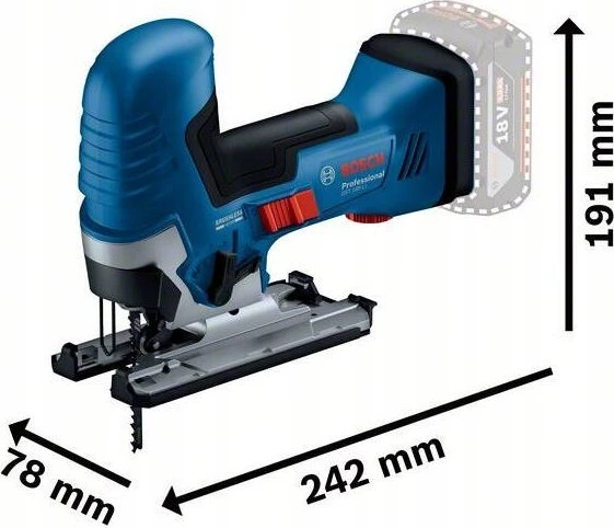 Akumuliatorinis siaurapjūklis Bosch GST 185-LI; 18 V; 2x4,0 Ah akum.