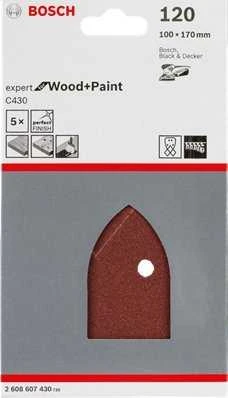 Bosch Šlif.popierius P 120 PSM 10 vnt. medžiui