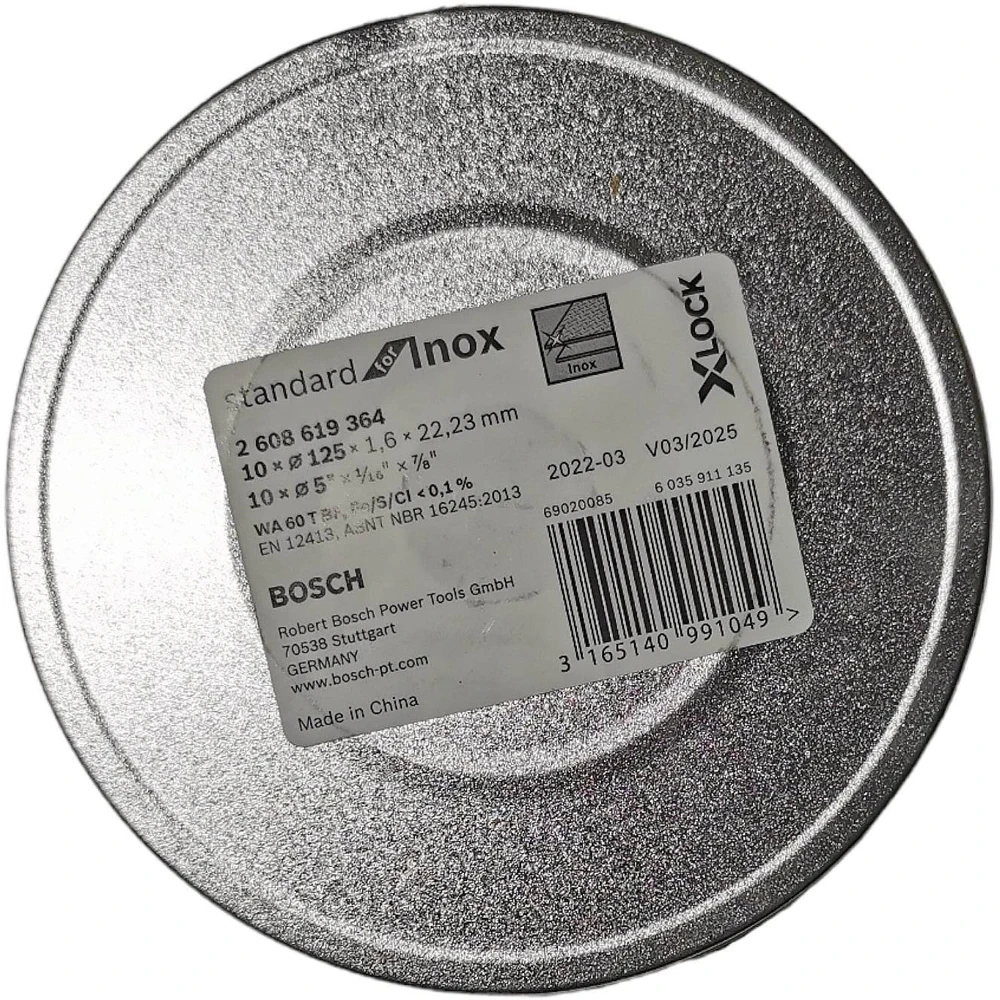 Bosch Priedai X-LOCK 2608619364 Pjovimo diskas tiesus 125 mm 10 vnt.
