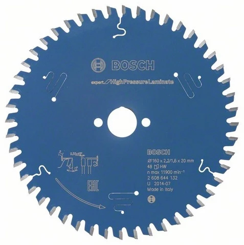 Pjovimo diskas Bosch Expert for High-Pressure Laminate 2608644132; 160x20 mm; Z48