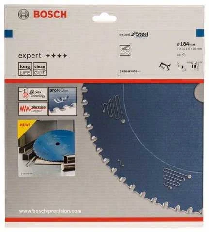 Pjovimo diskas Bosch Expert for Steel 2608643055; 184x20 mm; Z48