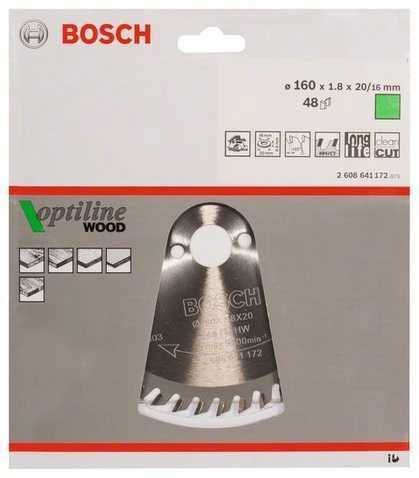 Bosch Disk.pjūkl.diskas 160x20m Optiline Wood