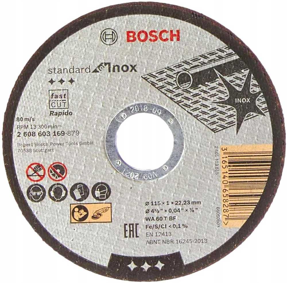 „Bosch“ standartinis nerūdijančio plieno pjovimo diskas 115x1,0x22,23P