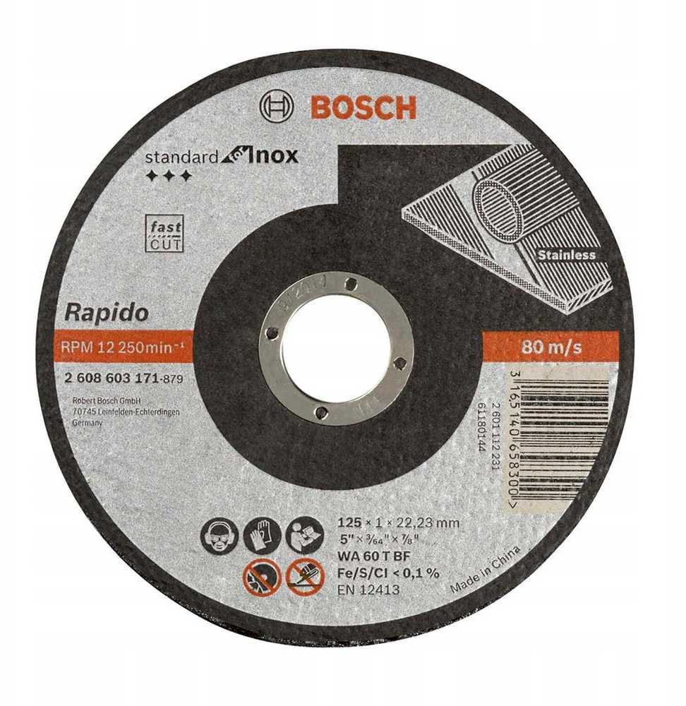 „Bosch“ standartinis nerūdijančio plieno pjovimo diskas 115x1,0x22,23P