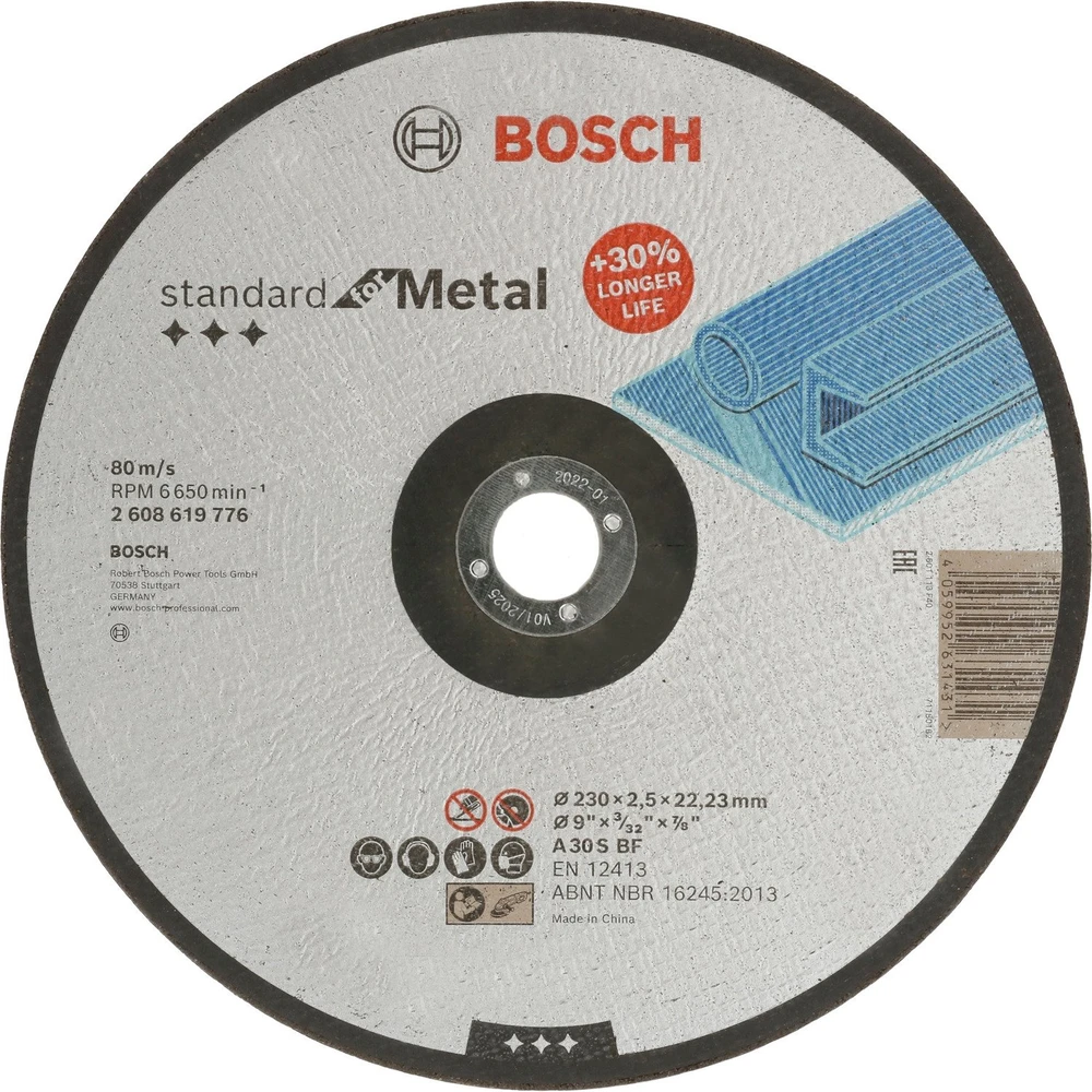 BOSCH PJOVIMO DISKAS METALUI 230mm x 2,5mm x 22mm STANDARD FOR METAL