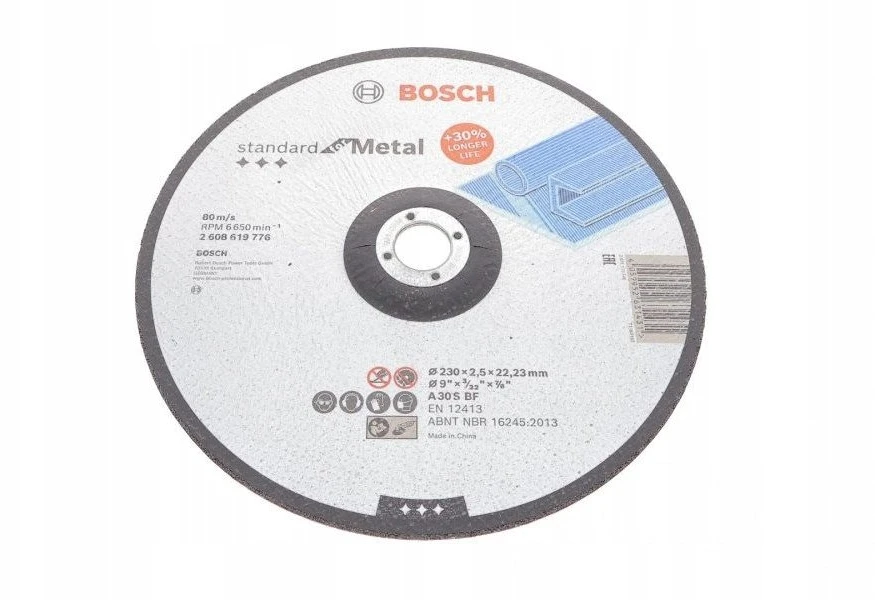 BOSCH PJOVIMO DISKAS METALUI 230mm x 2,5mm x 22mm STANDARD FOR METAL