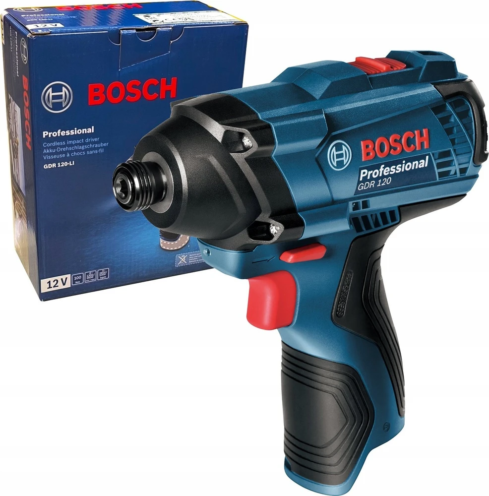 Smūginis suktuvas Bosch GDR 120-LI; 12 V (be akumuliatoriaus ir pakrovėjo)