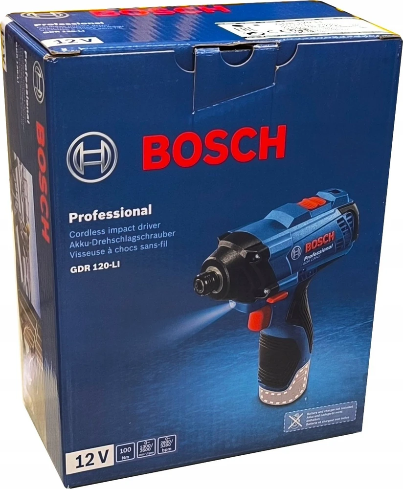 Smūginis suktuvas Bosch GDR 120-LI; 12 V (be akumuliatoriaus ir pakrovėjo)