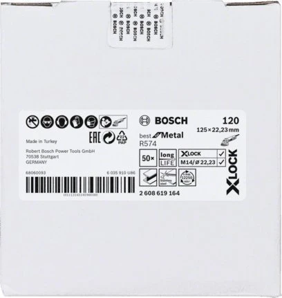 Bosch X-LOCK šlifavimo diskai Best Metal, D 125; K 120