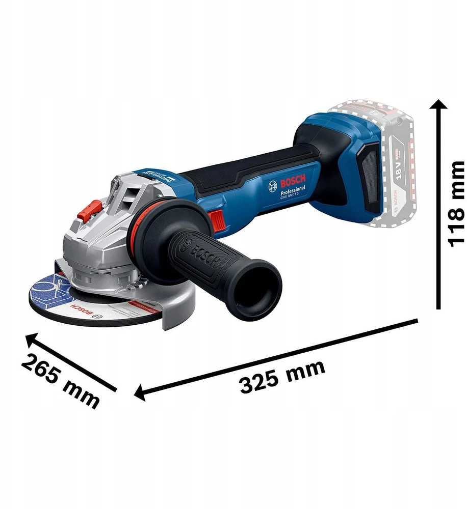 Bosch GWS 18V-11 S, Solo, CT