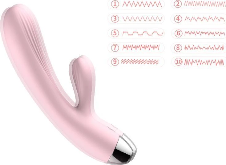 BoT B Series Silikoninis vibratorius, atsparus vandeniui, rožinis triušio formos vibratorius