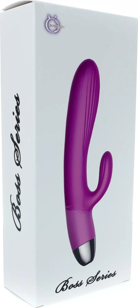 BoT B Series Silikoninis vibratorius ir pulsatorius. Vibruojantis ir pulsuojantis triušio formos vibratorius su šildymo funkcija, violetinis.