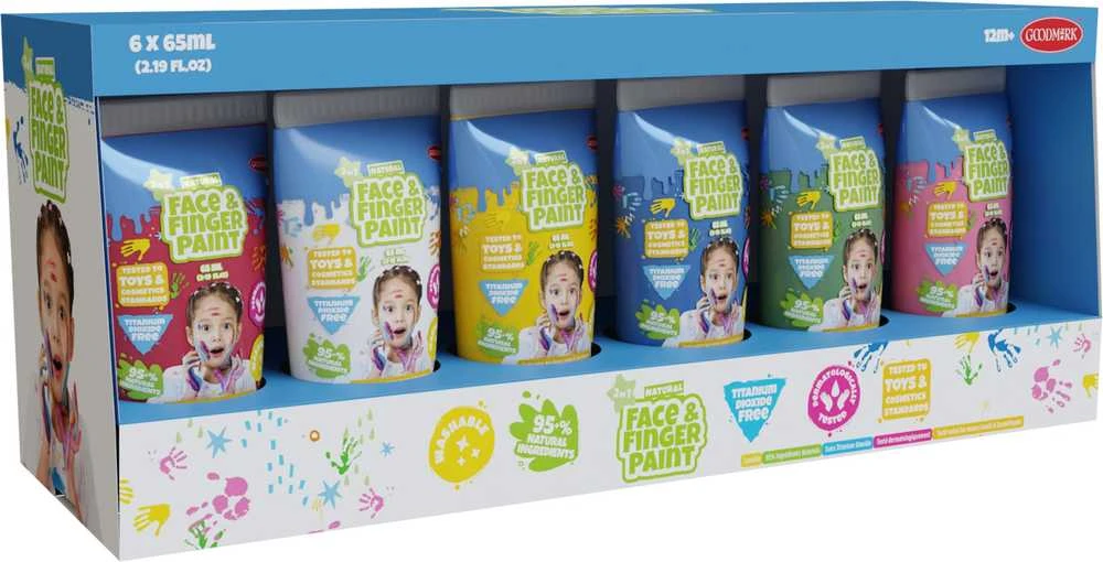 Face Painttoos Veido dažai - 65 ml tūbelės, 6 vnt. pakuotė (109004)