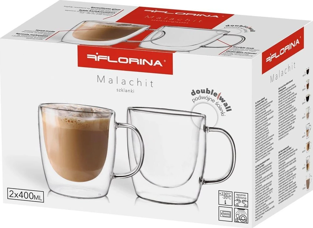 Botti TERMINIS STIKLAS 400 ML MALACHITAS 2 VNT (SU RANKENE) (FLORINA-SZ-001-30) - FLORINA-SZ-001-30