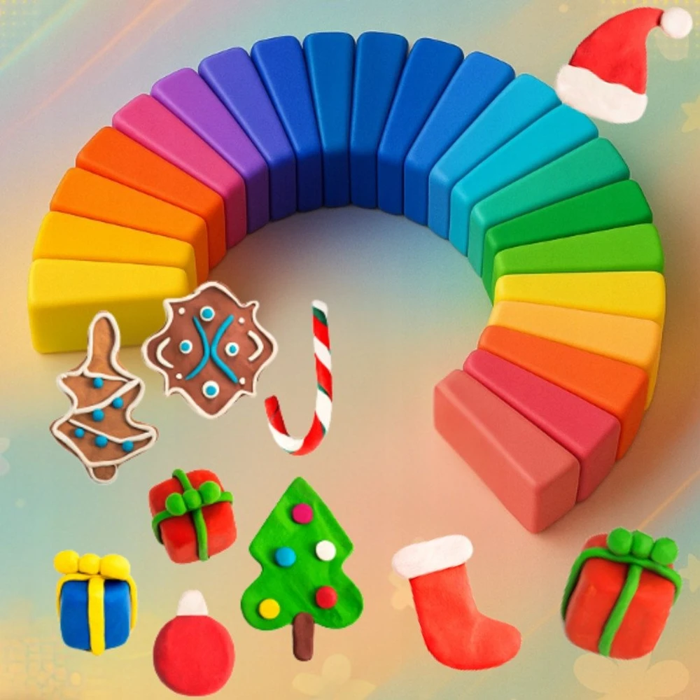 Bounn Plastilino rinkinys 50 spalvų termiškai kietėjantis modelinas