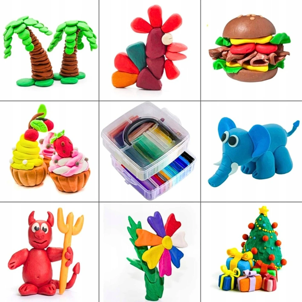 Bounn Plastilino rinkinys 50 spalvų termiškai kietėjantis modelinas