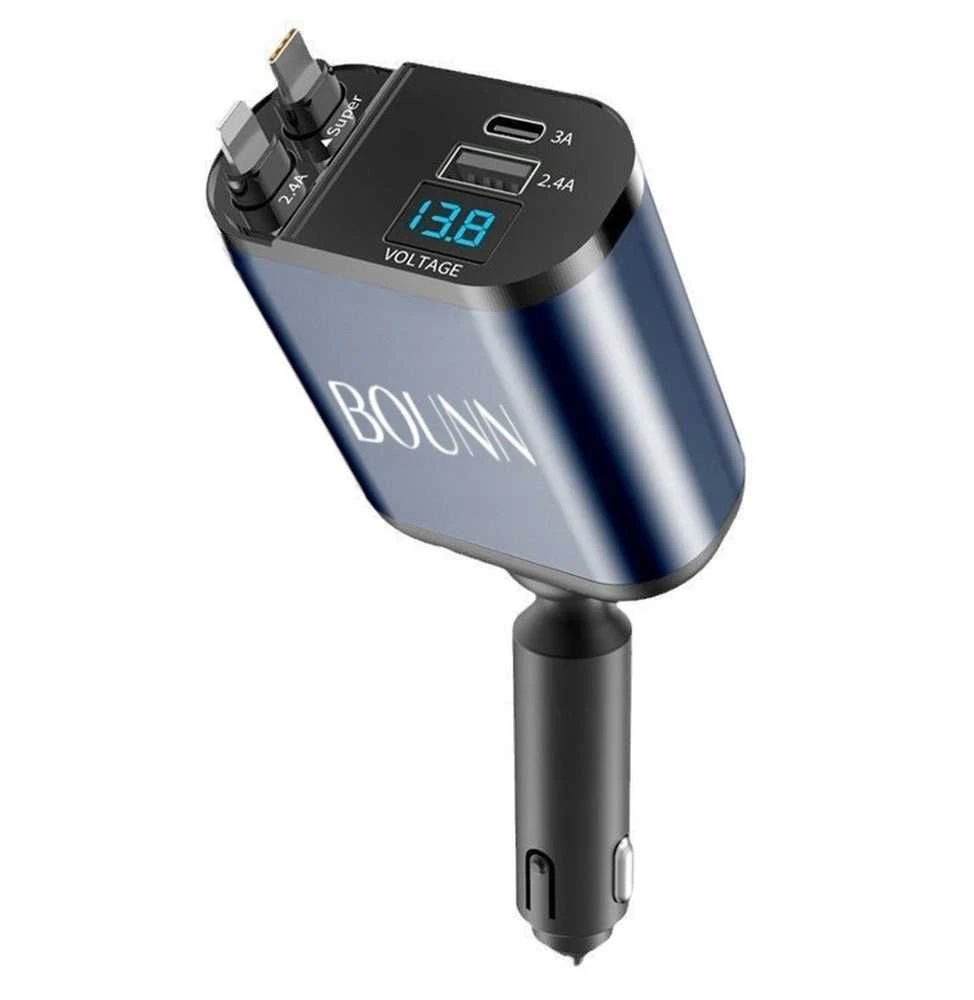 Bounn Bounn Įkroviklis Automobilinis įkroviklis USB C 30W APPLE 12V 24V 4w1