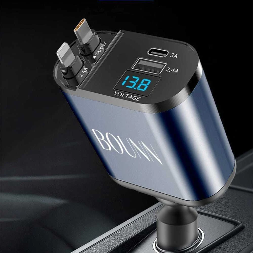 Bounn Bounn Įkroviklis Automobilinis įkroviklis USB C 30W APPLE 12V 24V 4w1
