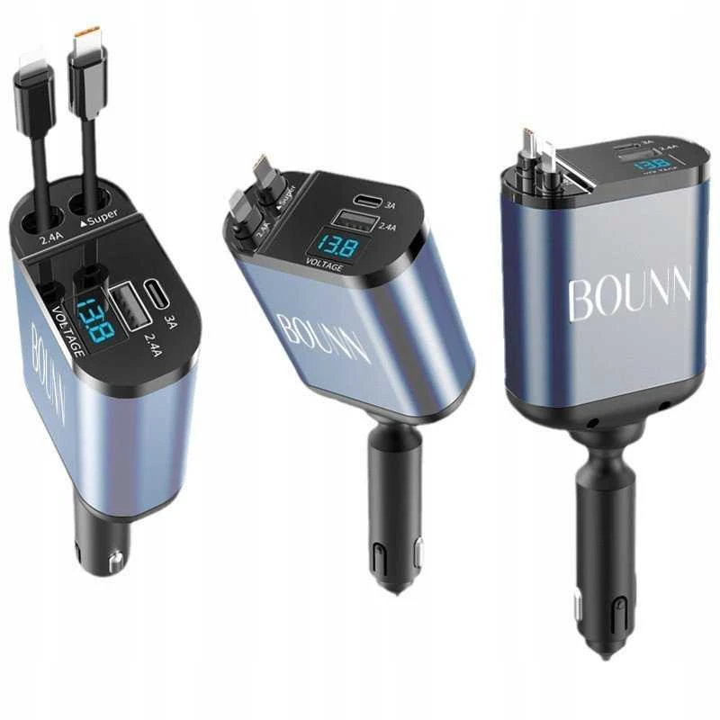 Bounn Bounn Įkroviklis Automobilinis įkroviklis USB C 30W APPLE 12V 24V 4w1
