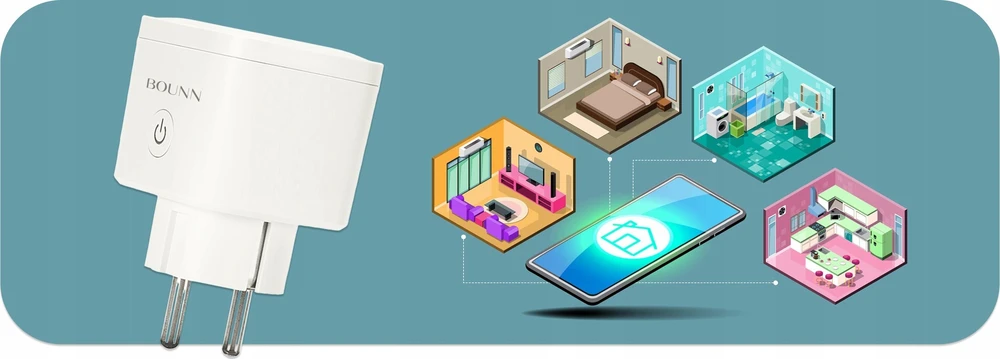 Bounn Bounn Smart elektros lizdo vatmetras su WIFI Tuya EU02