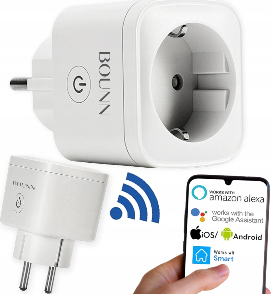 Bounn Bounn Smart elektros lizdo vatmetras su WIFI Tuya EU02