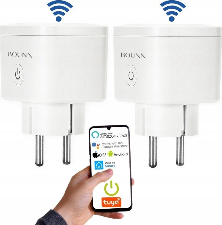 Bounn Bounn Smart elektros lizdo vatmetras su WIFI Tuya EU02