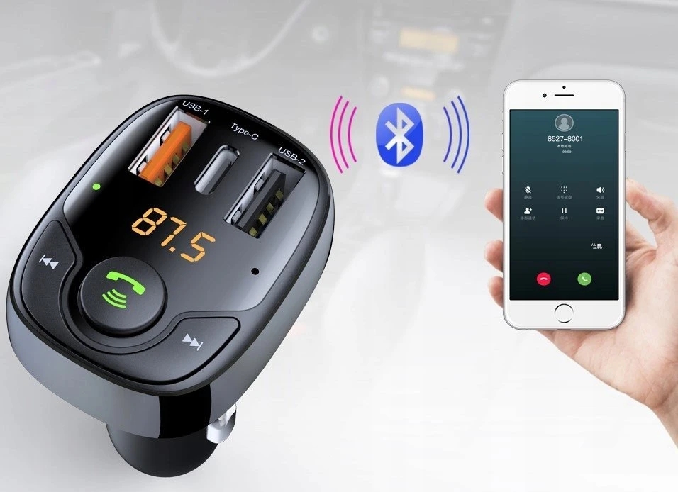 Bounn Charger USB automobilinis įkroviklis QC3.0+TYPE C 3A+USB 1A