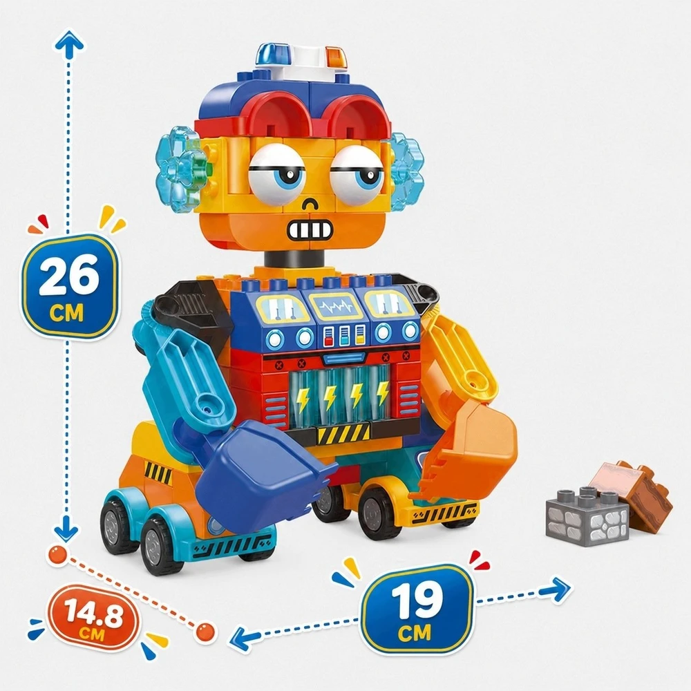 Bounn Kaladėlės KONSTRUKCYJNE 8w1 DO BUDOWANIA ROBOT ROBOCIKI POJAZDY RUCHOME 88 EL