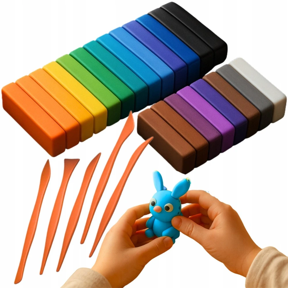 Bounn Plastilino rinkinys 50 spalvų termiškai kietėjantis modelinas