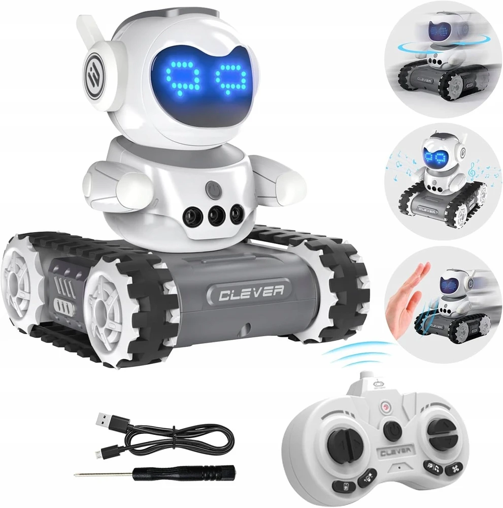 Bounn Robotas nuotolinio valdymo su Walkie-Talkie funkcija emocijos LED