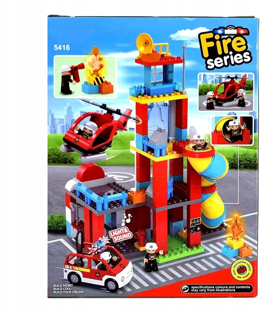 Bounn DIDELIŲ KONSTRUKCINIŲ BLOKŲ SET FIRE BRAND CITY 128 EL VAIKAMS 3 METŲ+