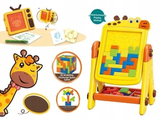 Bounn 2-in-1 edukacinė lenta geltona žirafa