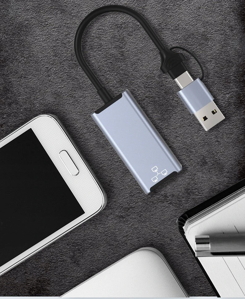 „Bounn“ tinklo plokštės USB / C TIPO eterneto adapteris 100 Mbps