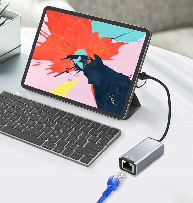 „Bounn“ tinklo plokštės USB / C TIPO eterneto adapteris 100 Mbps