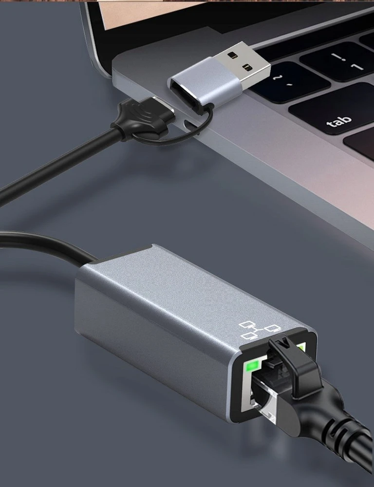 „Bounn“ tinklo plokštės USB / C TIPO eterneto adapteris 100 Mbps