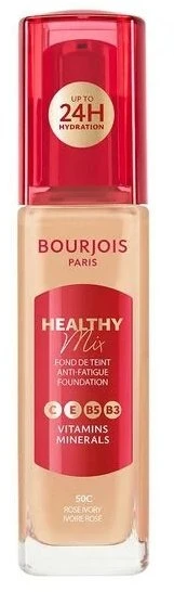 „Bourjois Healthy Mix“ veido makiažo pagrindas su vitaminų ir mineralų kompleksu 50C „Rose Ivory“, 30 ml