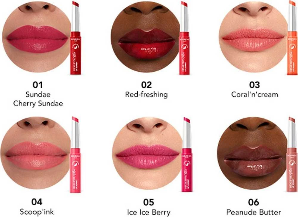 Bourjois Paris Healthy Mix Clean Lip Sorbet Tonuotas lūpų balzamas, 7,4 g, spalva - 03 Coral'n Cream