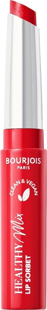 Bourjois Paris Healthy Mix Clean Lip Sorbet Tonuotas lūpų balzamas, 7,4 g, spalva - 02 Red Freshing
