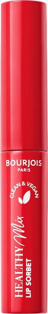 Bourjois Paris Healthy Mix Clean Lip Sorbet Tonuotas lūpų balzamas, 7,4 g, spalva - 02 Red Freshing