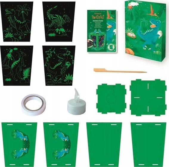 „Box Candiy Creative Scratch“ rinkinys „Dino Lantern“.