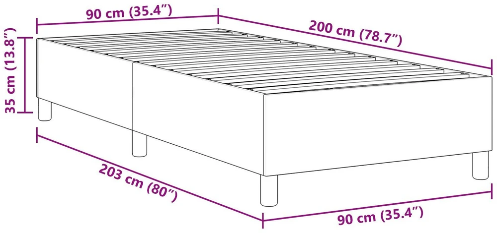 Platforminės lovos rėmas Mėlyna 90 x 200 cm Kordūrinis audinys