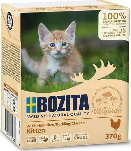 BOZITA Fresh Menu Kitten Gabaliai padaže - šlapias kačių maistas - 370g