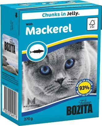 Drėgnas Kačių Maistas - Bozita Skumbrės Gabaliukai Želė.