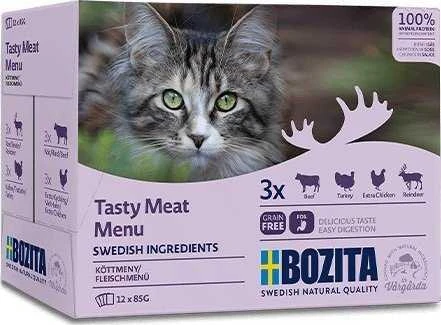 Bozita kačių ėdalo gabaliukai padaže su mėsa Multibox - šlapias kačių ėdalas - 12 x 85 g